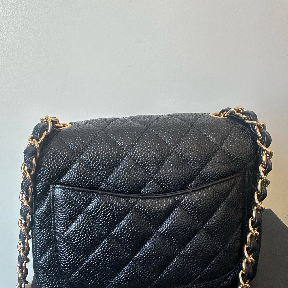 CHANEL Black Quilted Caviar Leather Mini Flap with Gold Hardware - Picture 6 of 12